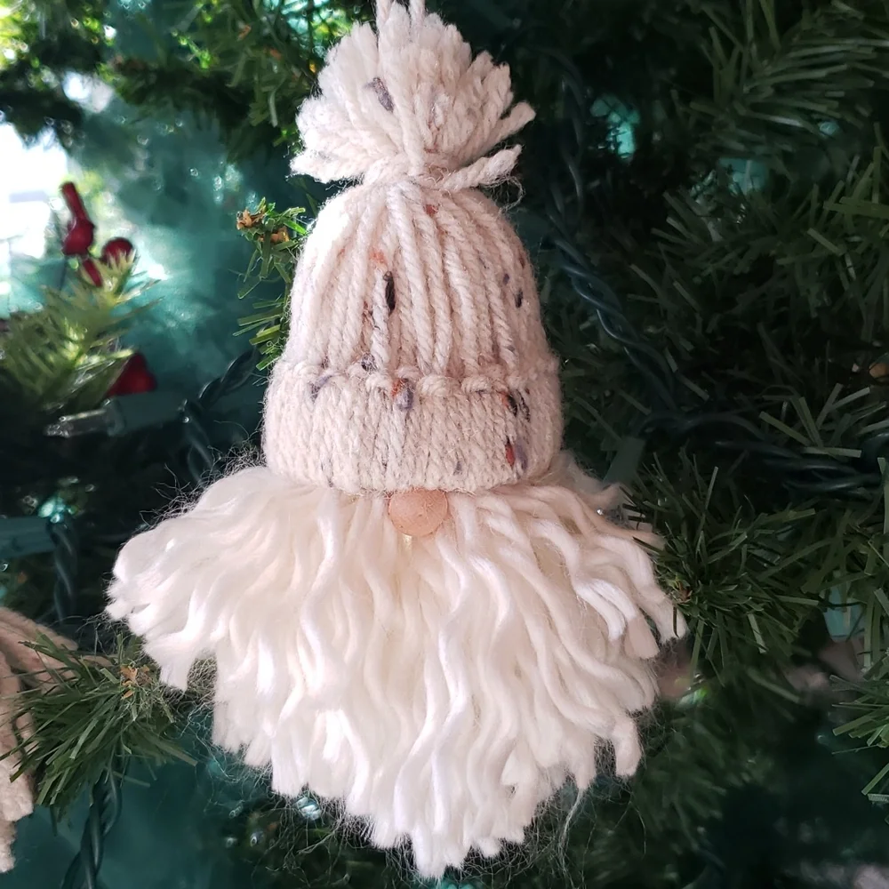 Handmade Gnome Bearded Holiday Christmas Ornaments Set Of 2